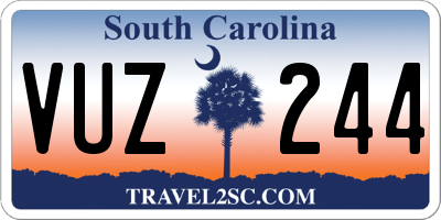 SC license plate VUZ244
