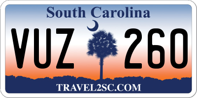 SC license plate VUZ260
