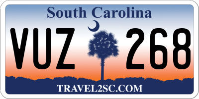 SC license plate VUZ268