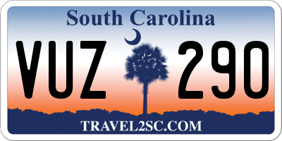 SC license plate VUZ290