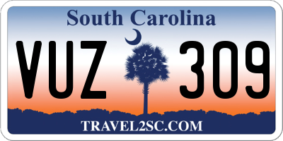 SC license plate VUZ309
