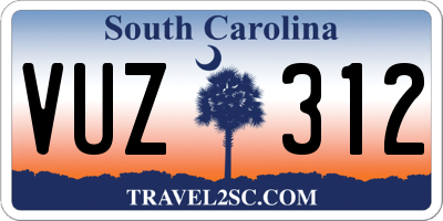SC license plate VUZ312