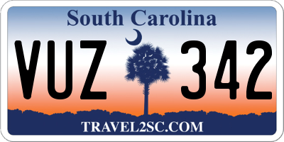 SC license plate VUZ342