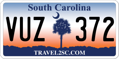 SC license plate VUZ372