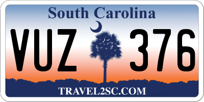 SC license plate VUZ376