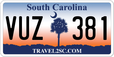 SC license plate VUZ381