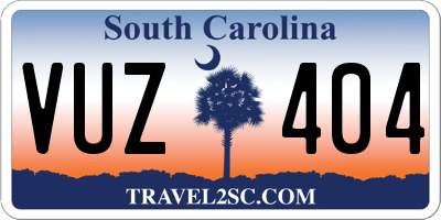 SC license plate VUZ404