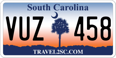 SC license plate VUZ458