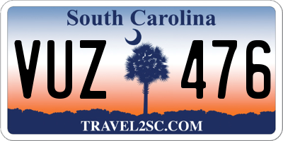 SC license plate VUZ476