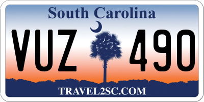 SC license plate VUZ490