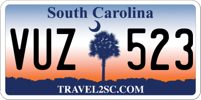 SC license plate VUZ523