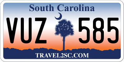 SC license plate VUZ585