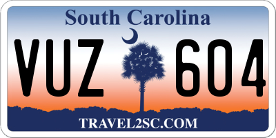 SC license plate VUZ604