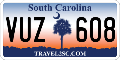 SC license plate VUZ608