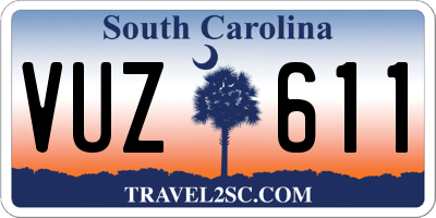 SC license plate VUZ611