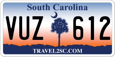 SC license plate VUZ612