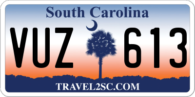 SC license plate VUZ613
