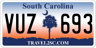 SC license plate VUZ693