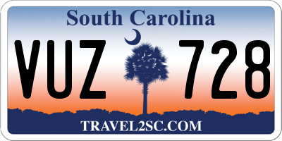 SC license plate VUZ728