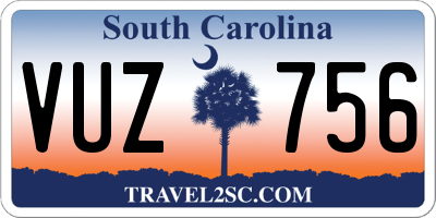 SC license plate VUZ756