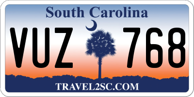 SC license plate VUZ768