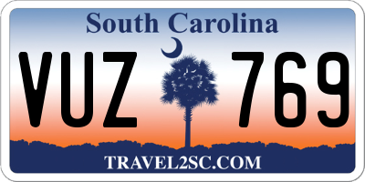 SC license plate VUZ769