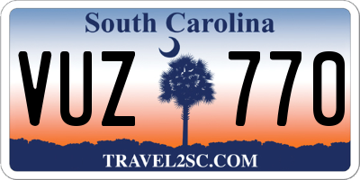 SC license plate VUZ770