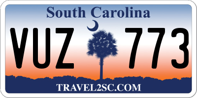 SC license plate VUZ773