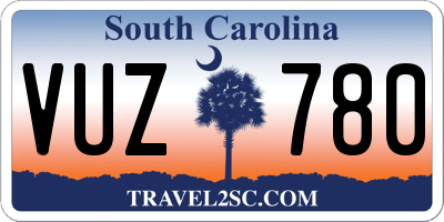 SC license plate VUZ780