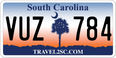 SC license plate VUZ784