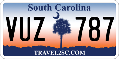 SC license plate VUZ787