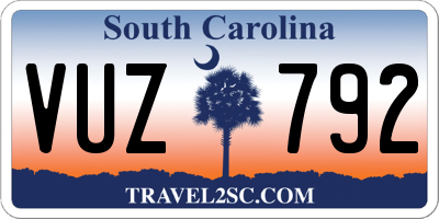 SC license plate VUZ792