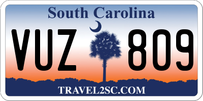 SC license plate VUZ809