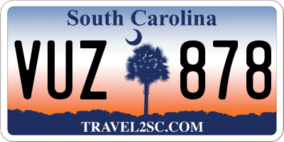 SC license plate VUZ878