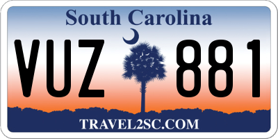SC license plate VUZ881