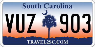 SC license plate VUZ903