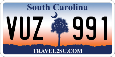 SC license plate VUZ991