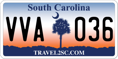SC license plate VVA036