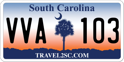 SC license plate VVA103