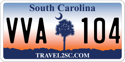 SC license plate VVA104