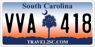 SC license plate VVA418
