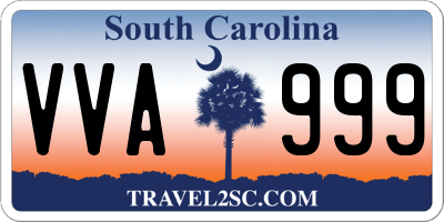 SC license plate VVA999