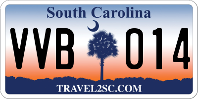 SC license plate VVB014