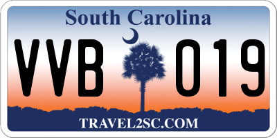 SC license plate VVB019