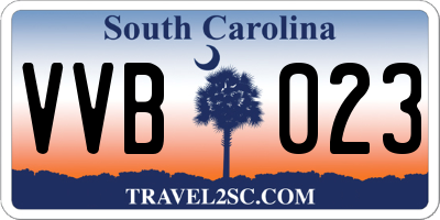 SC license plate VVB023