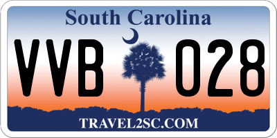 SC license plate VVB028