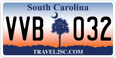 SC license plate VVB032