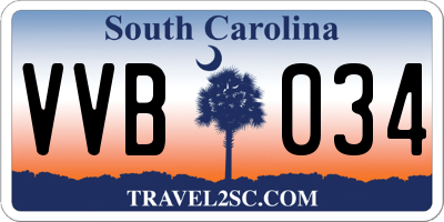 SC license plate VVB034