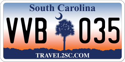 SC license plate VVB035