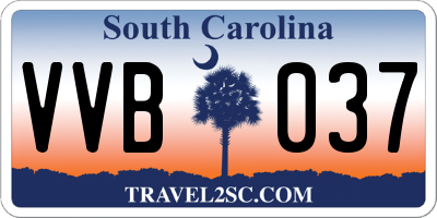 SC license plate VVB037
